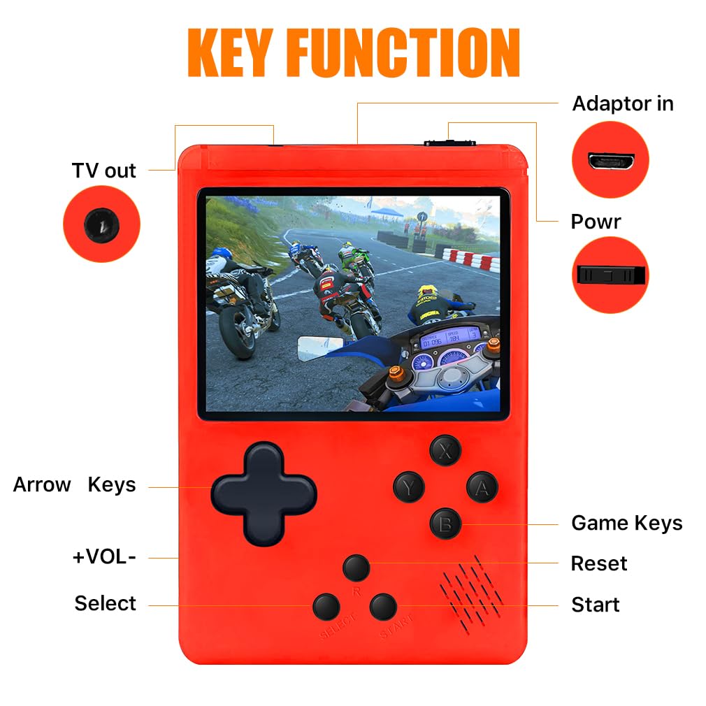 dayangdong Handheld Game Console for Kids - 500 Retro Video Games with Gamepad - 3.0" LCD Screen - Portable Game Player with Rechargeable Battery - Mini Electronic Toy Gift for Boys and Girls