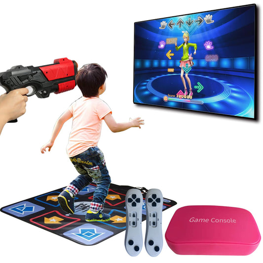 Damcoola Retro Game Console with 900+ Games, 200+ Dance Songs, 21 AR Gun Shooting Game,Video Game System for Kids& Adults, Dance Mat& AR Gun Toy, TV Plug& Play, Toy Giftware for Boys & Girls age 3 +